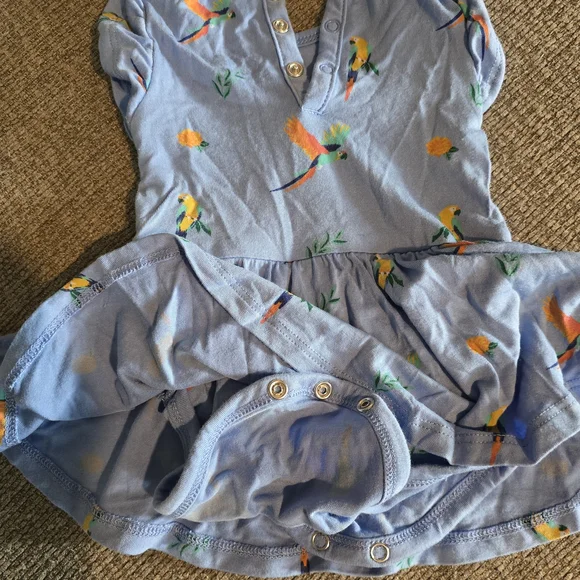 Kyte Baby Twirl Bodysuit Dress In Macaw - 0-3mo - Picture 2 of 7
